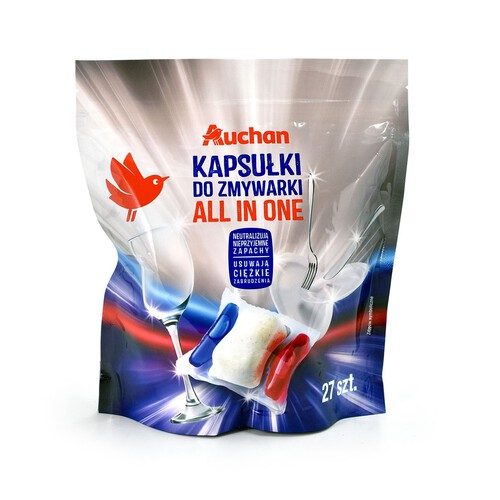 Kapsułki do zmywarki All in1   Auchan 27 kapsułek