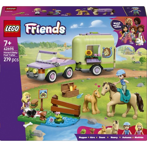 Friends Przyczepa z koniem i źrebaczkiem 42695, zestaw zabawek LEGO 1 sztuka