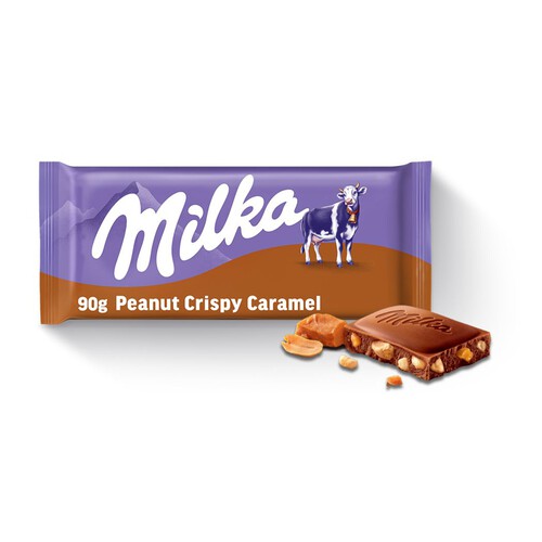 Czekolada mleczna Peanut Crispy Caramel Milka 90 g