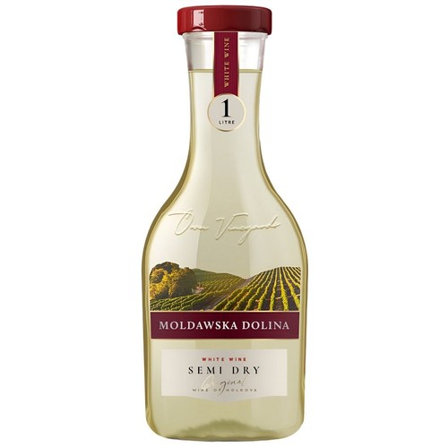 Wino mołdawskie białe półwytrawne alk. 12,0% obj. Mołdawska Dolina 1 l