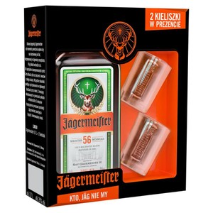 Zestaw Likier ziołowy alk. 35,0% obj. + 2 kieliszki Jägermeister 700 ml
