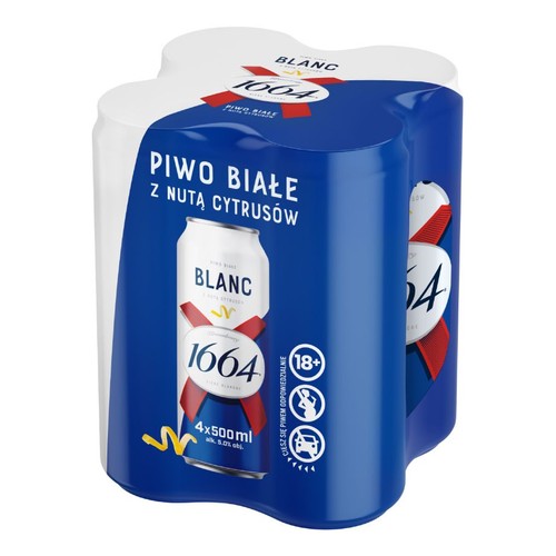 Piwo białe aromatyzowane Blanc alk. 5,0% obj. 1664  4 x 500 ml