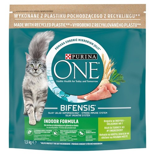 Karma sucha dla kota niewychodzącego z indykiem Purina 1.5 kg