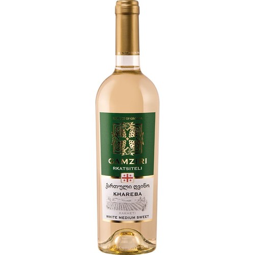 Wino gruzińskie białe półsłodkie Rkatsiteli alk. 12,5% obj. Gamziri 750 ml