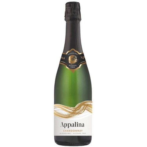Wino bezalkoholowe musujące białe Chardonnay alk. do 0,5% obj. Appalina 750 ml