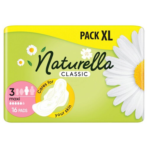 Naturella - Podpaski Classic Maxi Camomile ze skrzydełkami Naturella 16 sztuk