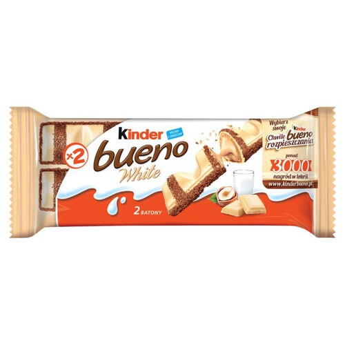 Bueno White wafel oblany białą czekoladą z mleczno-orzechowym nadzieniem   Kinder 39 g