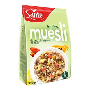 Musli Tropikalne - Płatki zbożowe z owocami tropikalnymi Sante 350 g