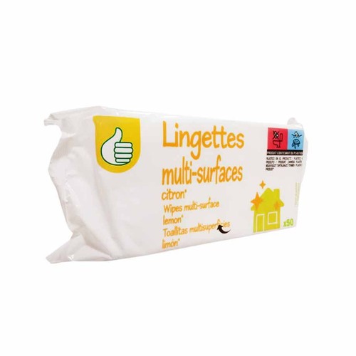Chusteczki uniwersalne o zapachu cytrynowym Auchan 50 sztuk