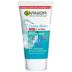 Żel myjący 3w1 + Peeling + Maseczka Czysta Skóra  Garnier 150 ml