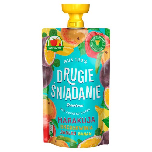 Drugie śniadanie Mus owocowy marakuja/brzoskwinia/banan Dawtona 100 g