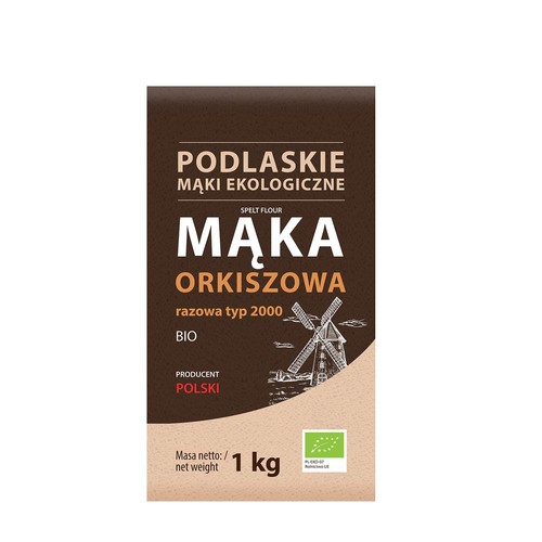 BIO Mąka orkiszowa razowa   Podlaskie mąki ekologiczne 1 kg