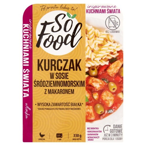 Kurczak w sosie śródziemnomorskim z makaronem So Food 330 g