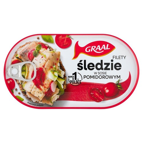 Filety ze śledzia w sosie pomidorowym GRAAL 170 g