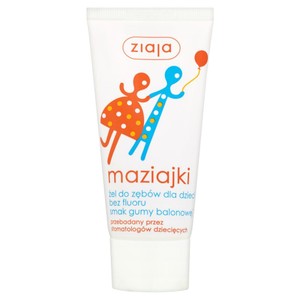 Żel do zębów bez fluoru dla dzieci o smaku gumy balonowej ZIAJA 50 ml