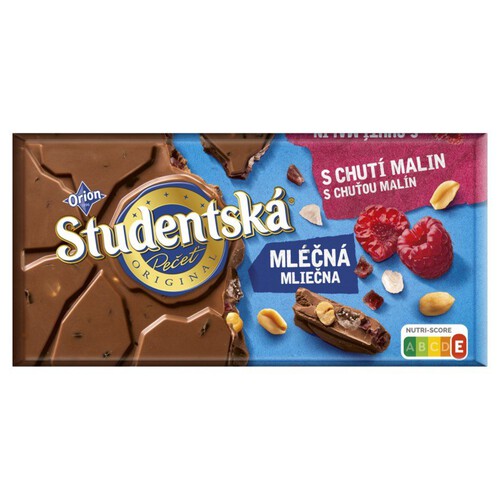 Czekolada mleczna z orzeszkami i malinami Studentska 170 g