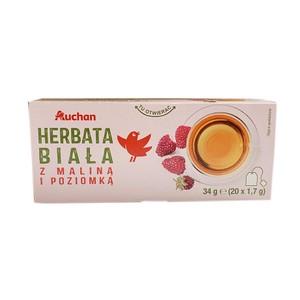 Herbata biała z maliną i poziomką  Auchan 20 torebek