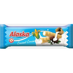 Rurki kukurydziane nadziewane kremem kokosowym Alaska 18 g