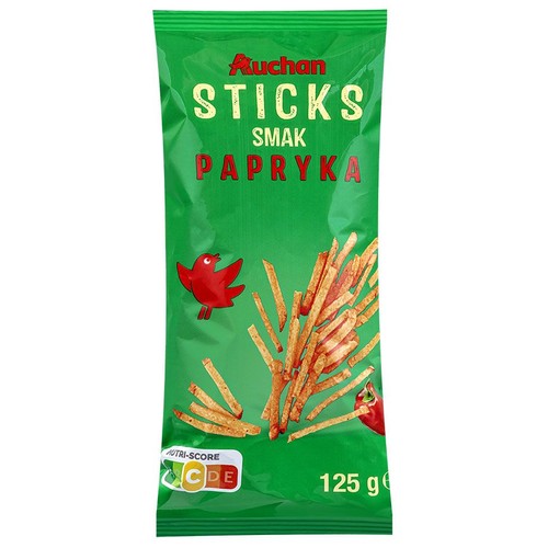 Chipsy sticks o smaku paprykowym Auchan 125 g
