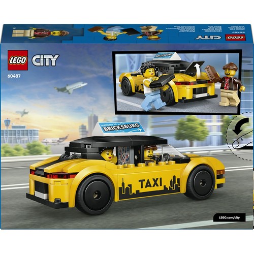 City Żółta taksówka 60487, model samochodu z dwiema minifigurkami LEGO 1 sztuka