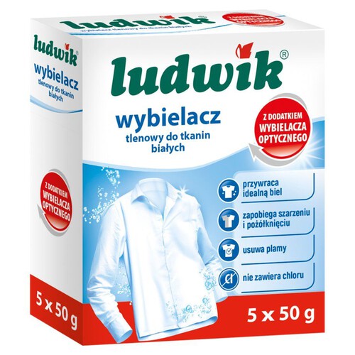 Wybielacz tlenowy do tkanin białych Ludwik 5 x 50 g