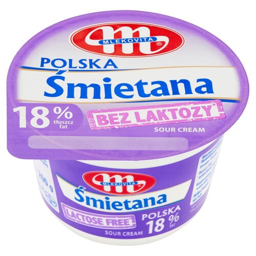 Śmietana 18% bez laktozy Mlekovita 200 g