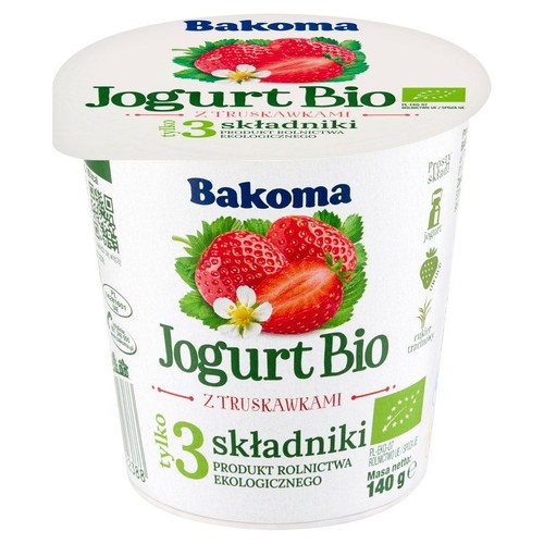BIO jogurt z truskawkami Bakoma 140 g