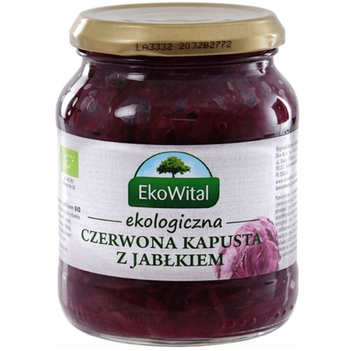 Ekologiczna Kapusta czerwona z jabłkiem   EkoWital 340 g