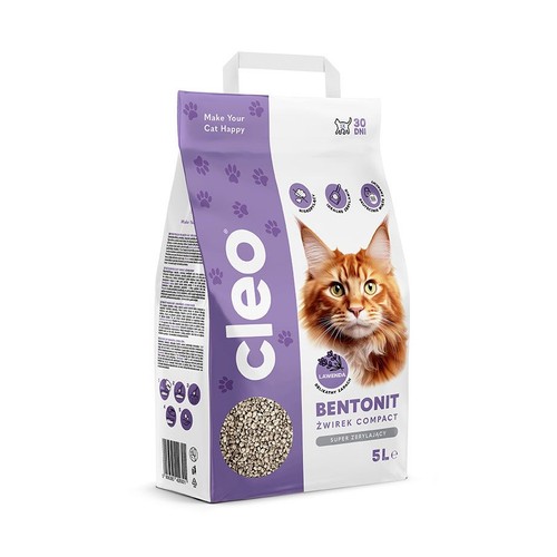 Żwirek Bentonitowy Compact  lawendowy Cleo 5 l