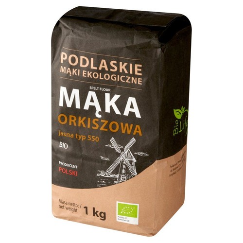 BIO Mąka orkiszowa jasna typ 550 Podlaskie mąki ekologiczne 1 kg