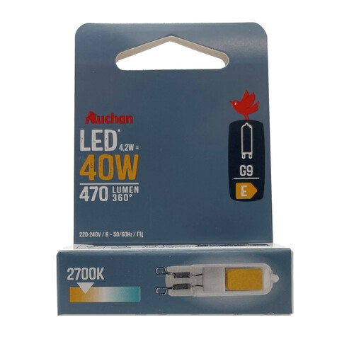 Żarówka LED G9 40W G9 ciepła Auchan 1 sztuka