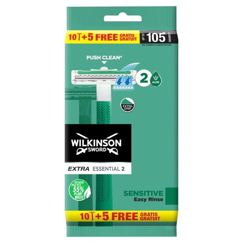 Golarka extra 2 sensitive do skóry wrażliwej Wilkinson 15 sztuk