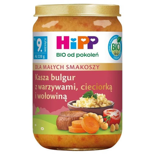 BIO Kasza bulgur z warzywami i wołowiną po 11. miesiącu HIPP 220 g