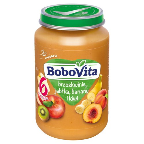Przecier dla niemowląt: Brzoskwinie, jabłka, banany i kiwi BoboVita 190 g
