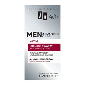 Krem do twarzy przeciwzmarszczkowy Advanced Care Vital 40+  AA Men 50 ml