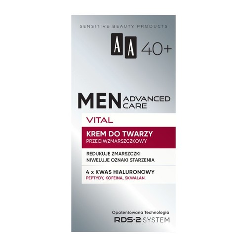 Krem do twarzy przeciwzmarszczkowy Advanced Care Vital 40+  AA Men 50 ml