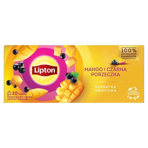 Herbata owocowa mango i czarna porzeczka Lipton 20 torebek