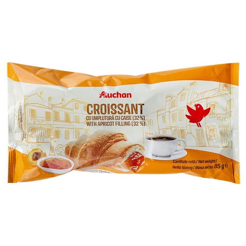 Croissant z nadzieniem o smaku morelowym Auchan 85 g
