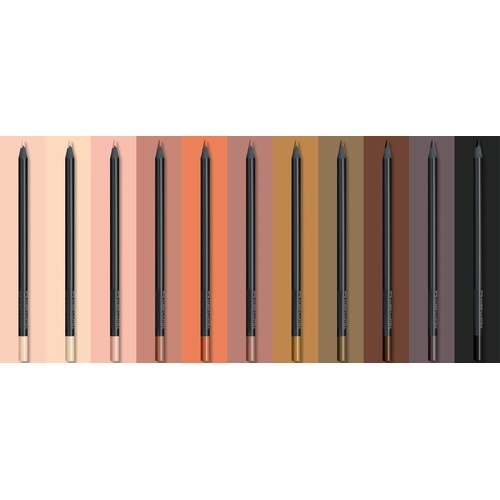 Zestaw 12 kredek Faber-Castell Black Edition "Skin Tones" w czarnym opakowaniu. Kredki mają super miękkie grafity i są przeznaczone do rysowania różnych odcieni skóry. Produkt neutralny dla klimatu, drewno pochodzi ze zrównoważonej gospodarki leśnej.