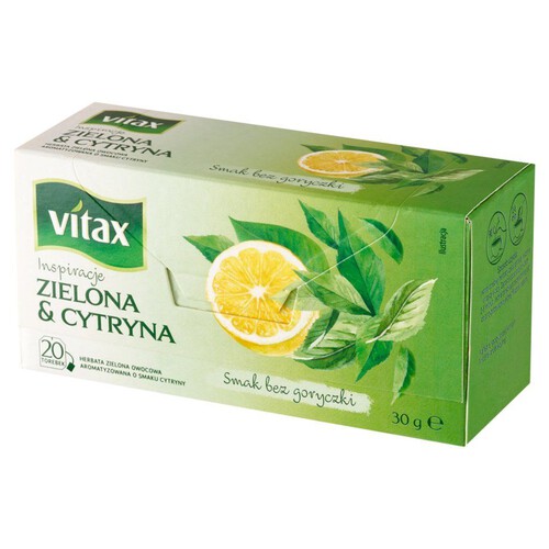 Herbata zielona cytrynowa Vitax 20 torebek