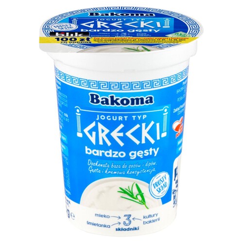 Jogurt naturalny typ grecki Bakoma 370 g