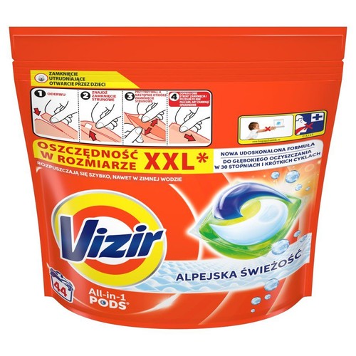 Kapsułki do prania Alpejska Świeżość All-in-1 Pods Vizir 44 kapsułki