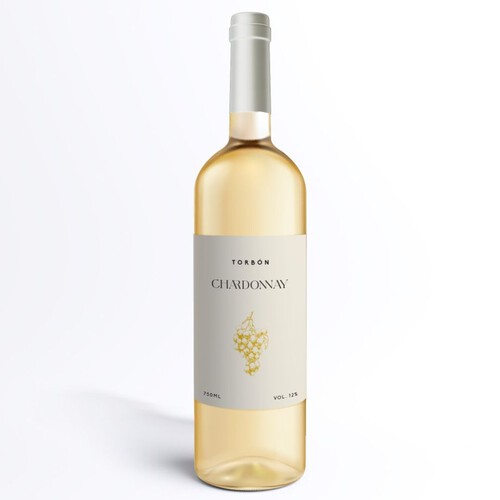 Wino Chardonnay białe półwytrawne  Torbon 750 ml