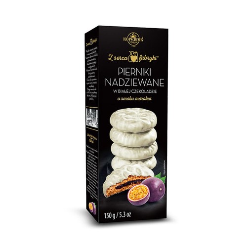 Pierniki nadziewane w białej czekoladzie smak marakui Kopernik 150 g
