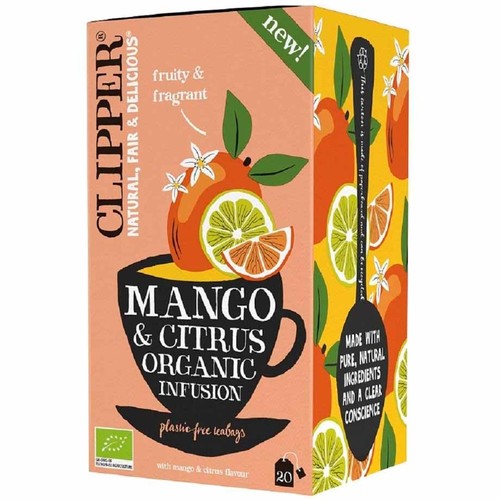 BIO Herbata o smaku mango i owoców cytrusowych Clipper 20 torebek