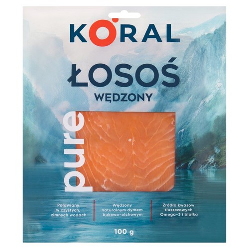 Łosoś wędzony na zimno plastry Koral 100 g