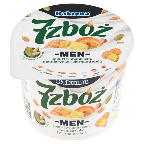 7 Zbóż men jogurt z ananasem mandarynką i zbożami Bakoma 300 g