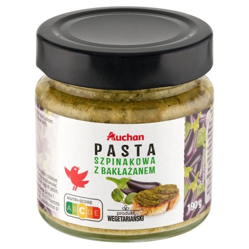 Pasta szpinakowa z bakłażanem Auchan 190 g