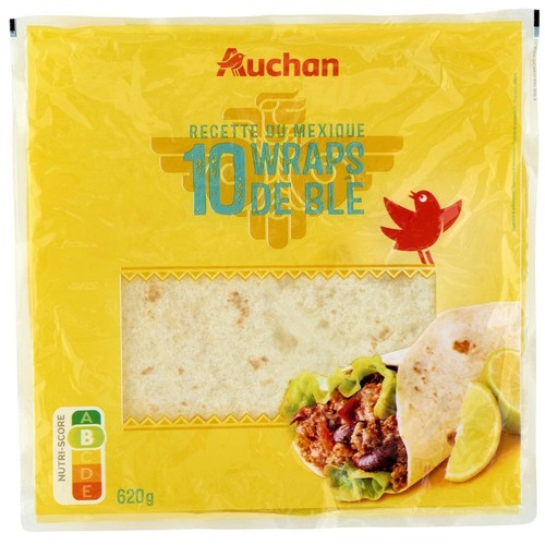 Wrapy pszenne 10 sztuk Auchan 620 g