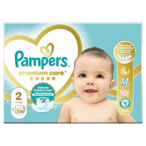 Pieluchy Premium Care 2 4-8 kg Pampers 136 sztuk